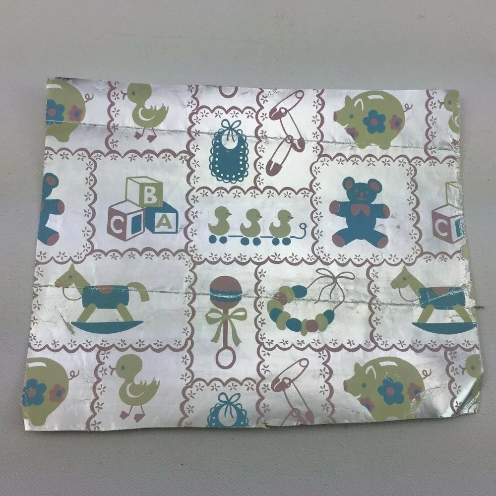 Baby Shower Gender Reveal Neutral Gift Printed Wrapping Paper Present Pink Blue